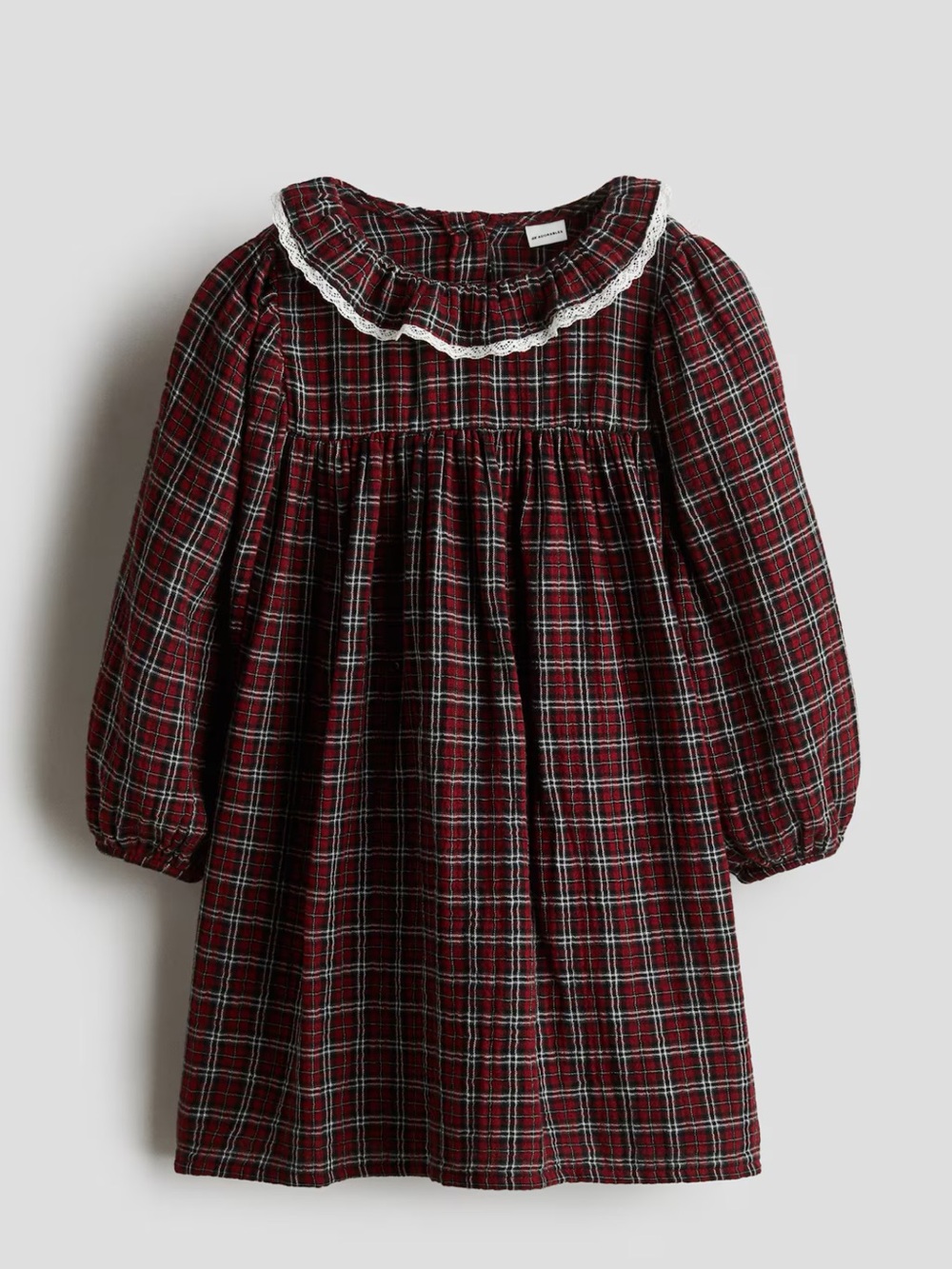 H&M cotton plaid muslin dress size 7